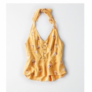AE Button Down Halter Top
